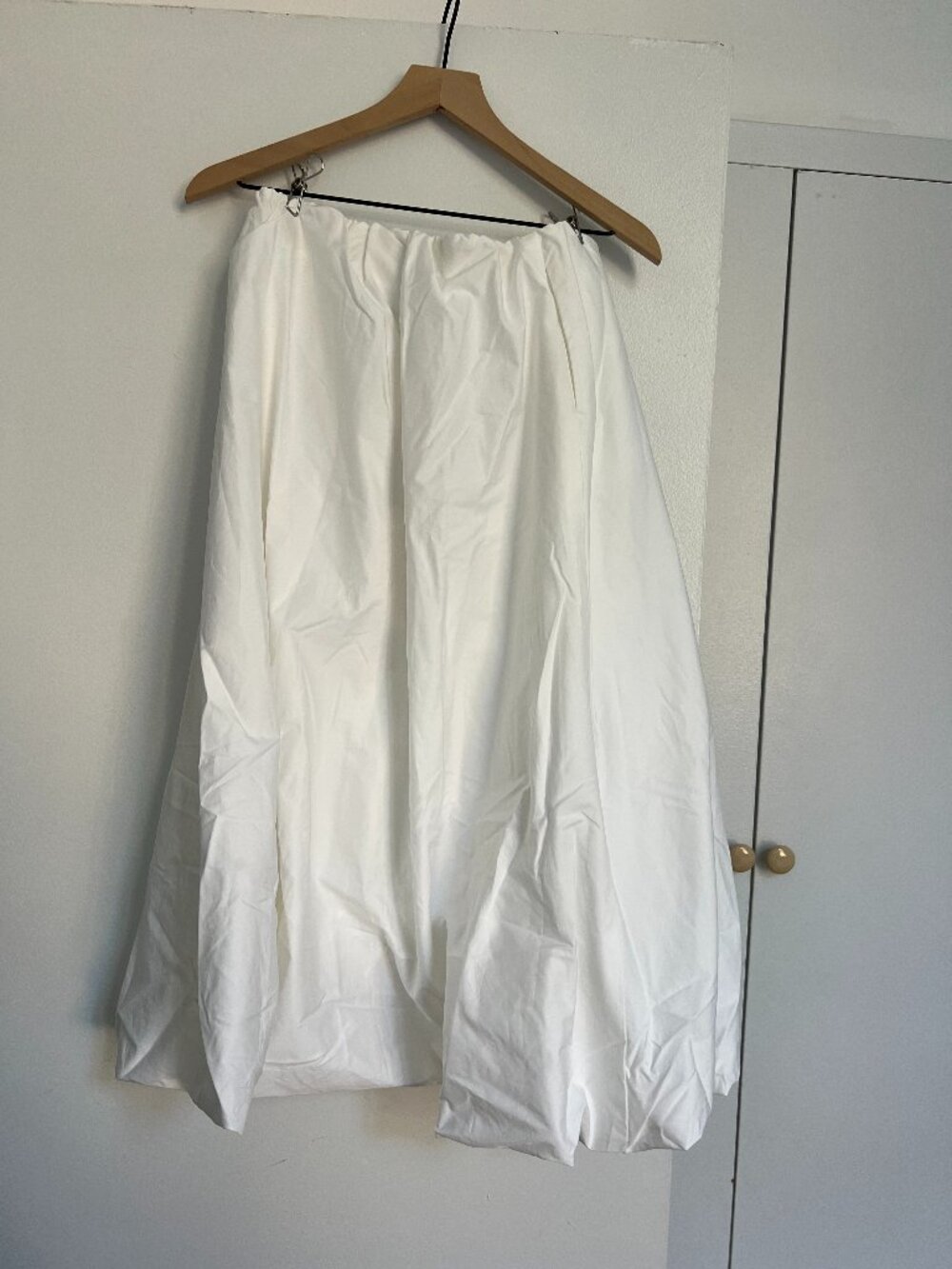 Zara White Balloon Bubble Midi Skirt Size M